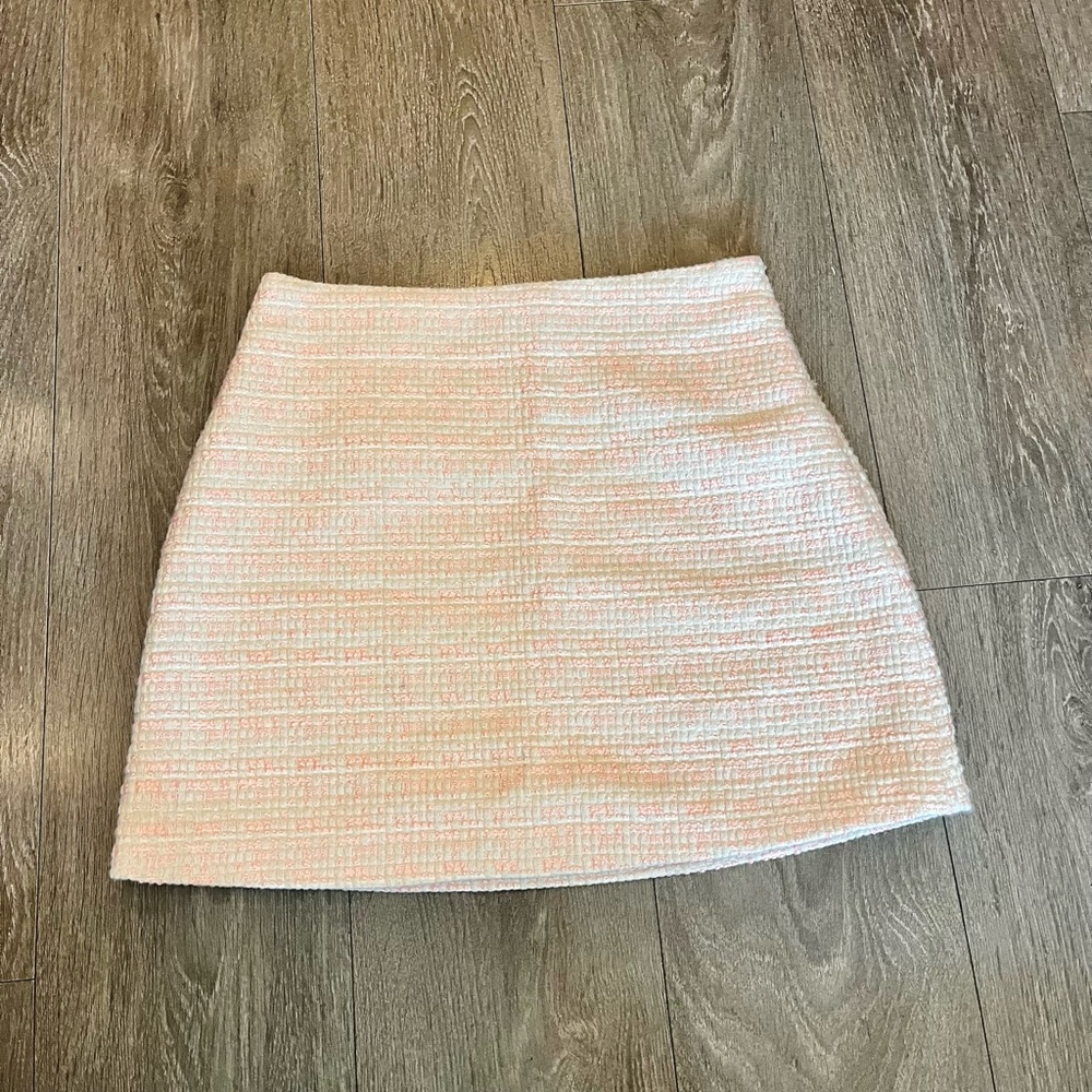 Pink tweed a-line skirt